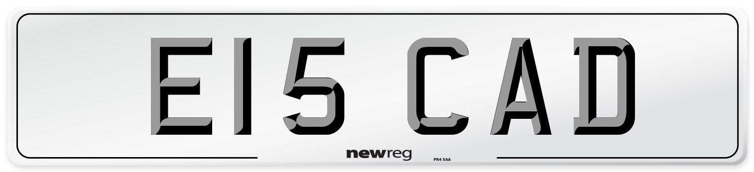 E15 CAD Number Plate from New Reg